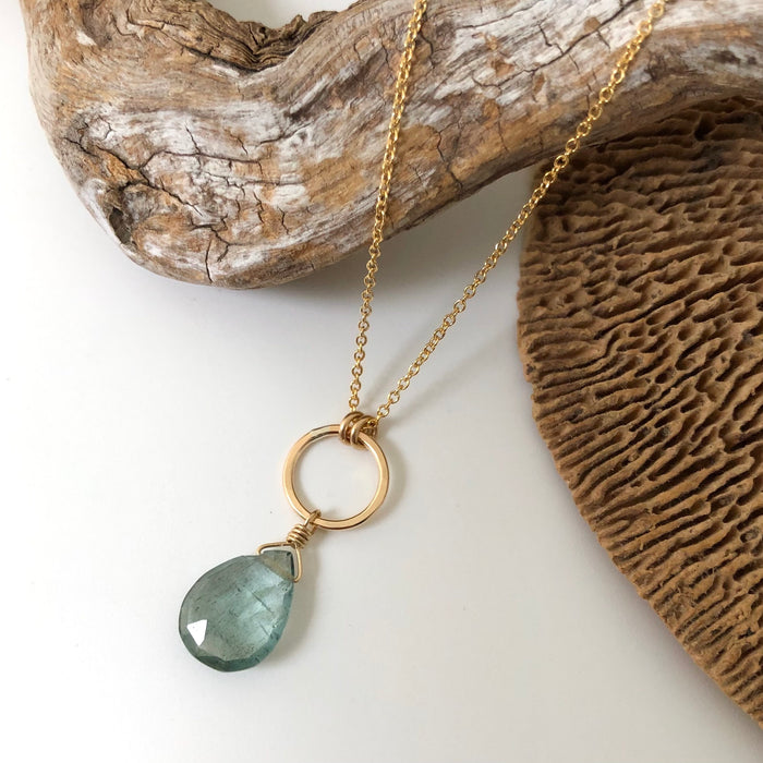 № 811 Gold-Filled & Moss Aquamarine