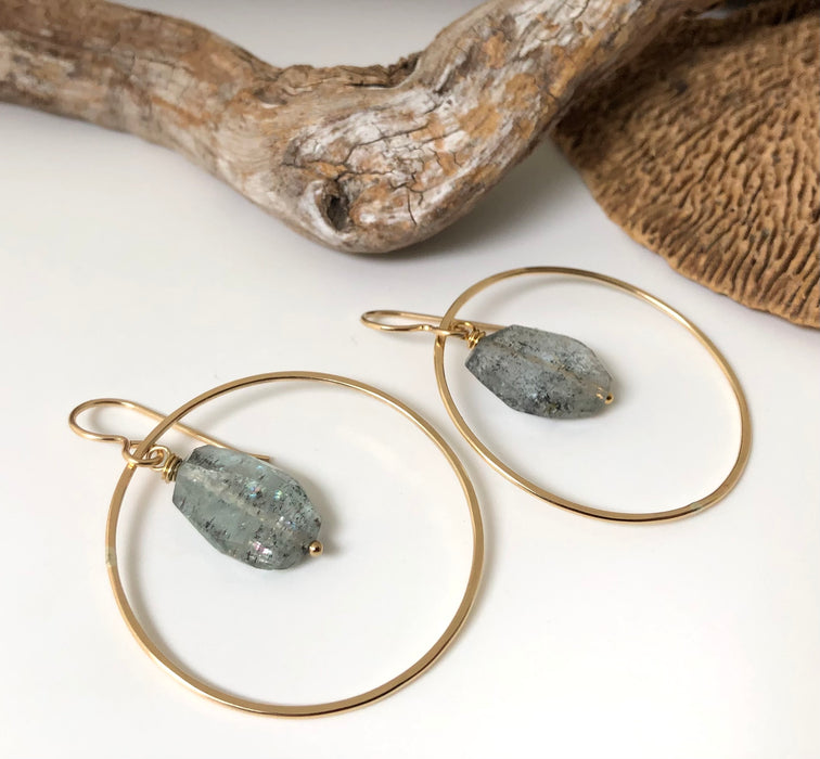 № 812 Gold-Filled & Moss Aquamarine